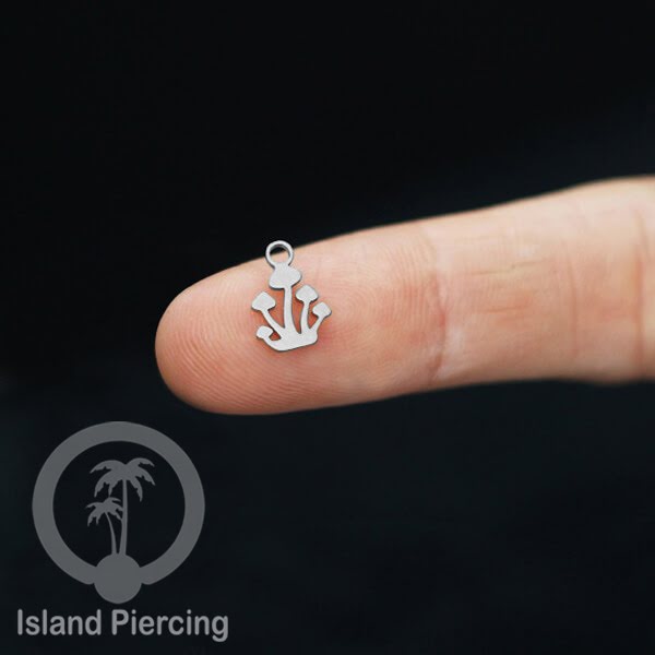 Piercing Charm Liotin Stainless warna silver yang bisa pasang di Tindik dasar semua model tersedia di toko Island Piercing