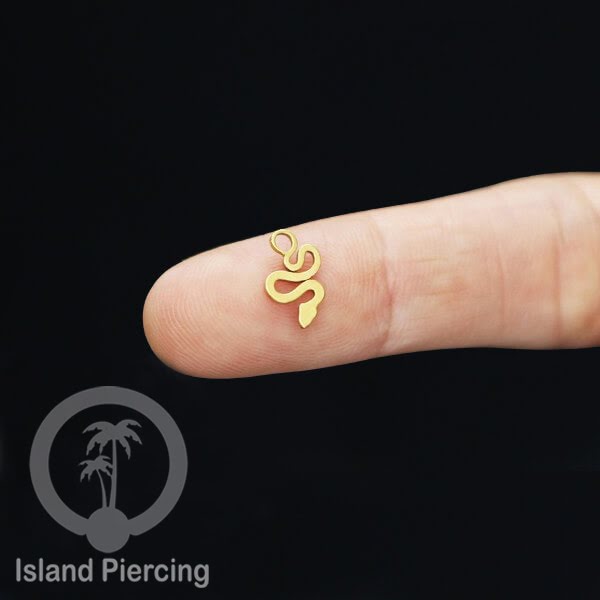 Piercing Charm Liotin Stainless warna gold yang bisa pasang di Tindik dasar semua model tersedia di toko Island Piercing