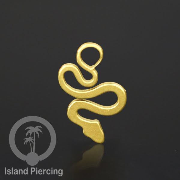 Piercing Charm Liotin Stainless warna gold yang bisa pasang di Tindik dasar semua model tersedia di toko Island Piercing