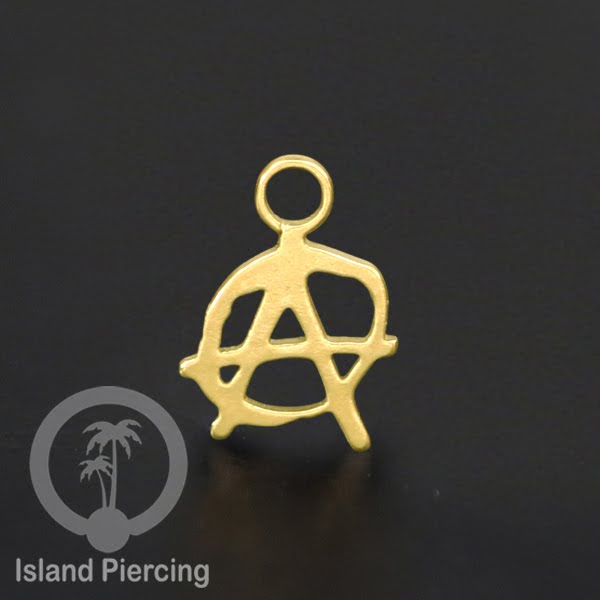 Piercing Charm Liotin Stainless warna gold yang bisa pasang di Tindik dasar semua model tersedia di toko Island Piercing