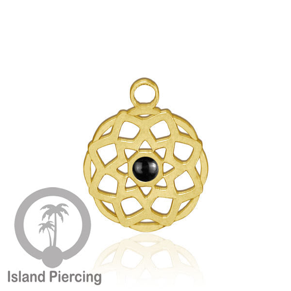 Liontin perhiasan stainless, steel body jewelry charm, Liontin anting dan gelang warna gold.