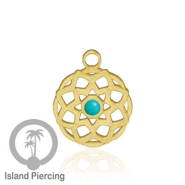 Liontin perhiasan stainless, steel body jewelry charm, Liontin anting dan gelang warna gold.