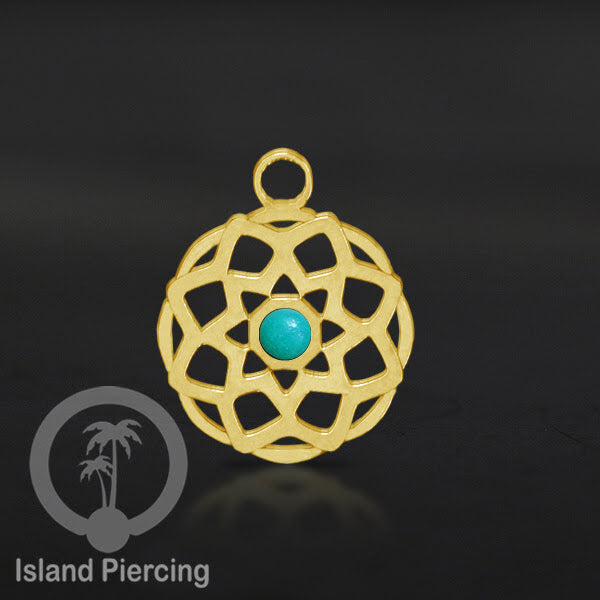 Liontin perhiasan stainless, steel body jewelry charm, Liontin anting dan gelang warna gold.