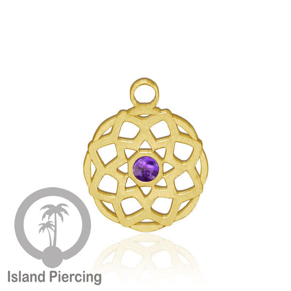Liontin perhiasan stainless, steel body jewelry charm, Liontin anting dan gelang warna gold.