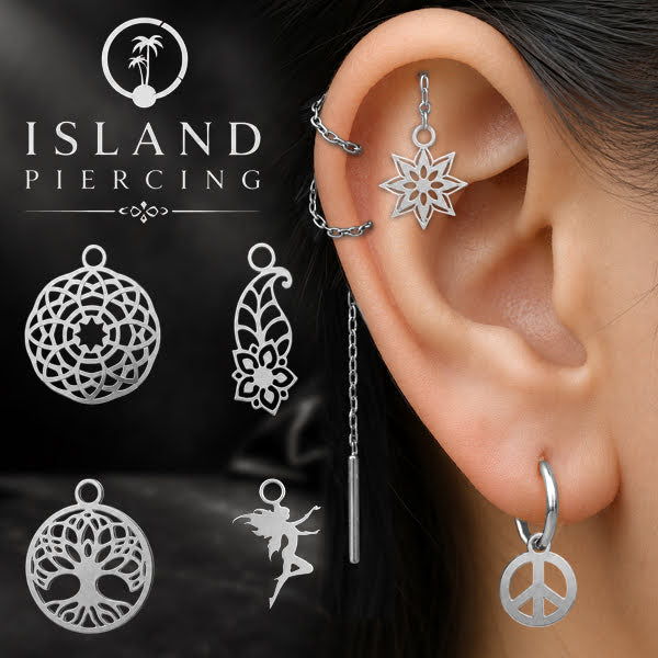Body Jewelry Charm, liotin kecil, Stainless charm, steel charm, bracelet charm, warna silver.