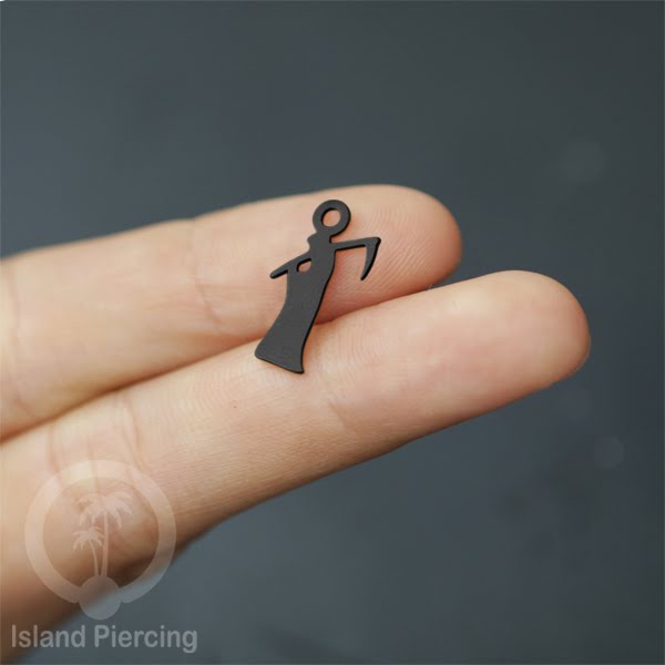Body Jewelry Charm Stainless Liotin model Halloween Gothic jewelry warna hitam, tengkorak sihir peti...