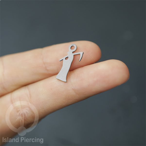 Body Jewelry Charm Stainless Liotin model Halloween Gothic jewelry warna silver, tengkorak sihir peti...