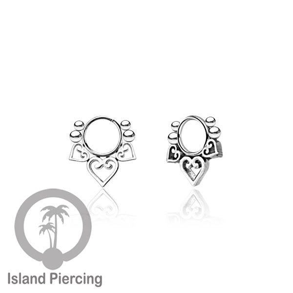 Piercing Charm Liotin Stainless warna silver & gold yang tertutup khusus Stacking ring model segment ring yang di pasang banyak.