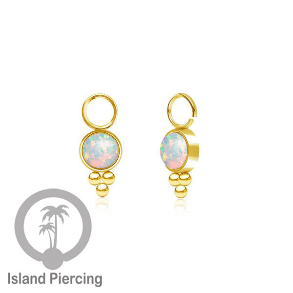 Piercing Charm yang Liotin Stainless manis warna gold dengan batu kecil pilihan warna