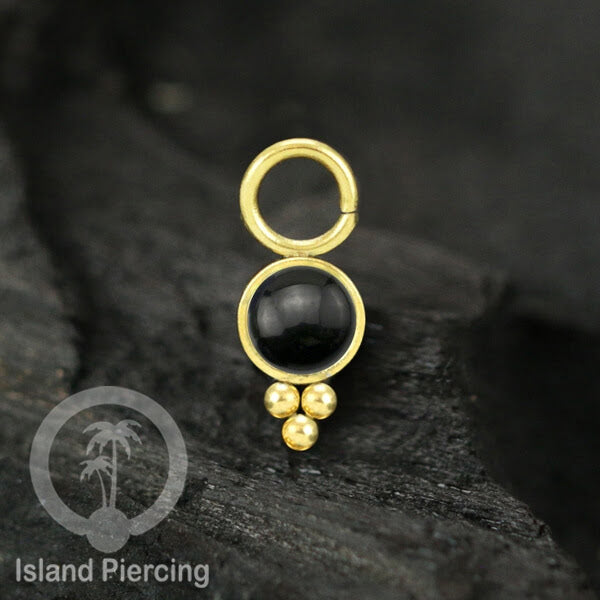 Piercing Charm yang Liotin Stainless manis warna gold dengan batu kecil pilihan warna