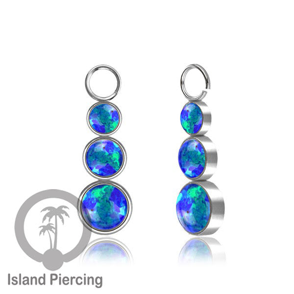 Piercing Charm yang Liotin Stainless manis warna silver dengan 3 batu banyak variasi warna