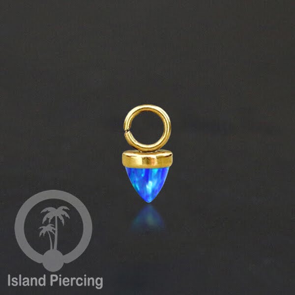 Piercing Charm yang Liotin Stainless kecil warna emas dan silver dengan batu bentuk peluru