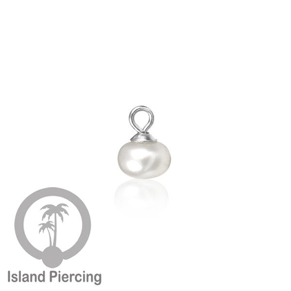 Body Jewelry Charm stainless liontin mutiara putih asli dengan gantungan warna gold dan silver