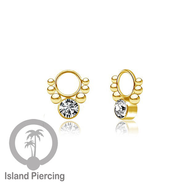 Body Jewelry Charm stainless kristal zirconia biotin tertutup khusus jenis anting hoop dan segment ring.