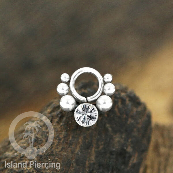 Body Jewelry Charm stainless kristal zirconia biotin tertutup khusus jenis anting hoop dan segment ring.