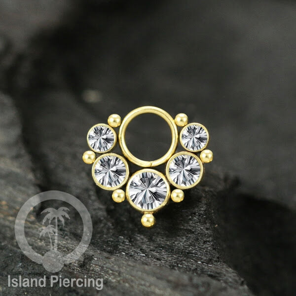 Body Jewelry Charm stainless kristal zirconia biotin tertutup khusus jenis anting hoop dan segment ring.