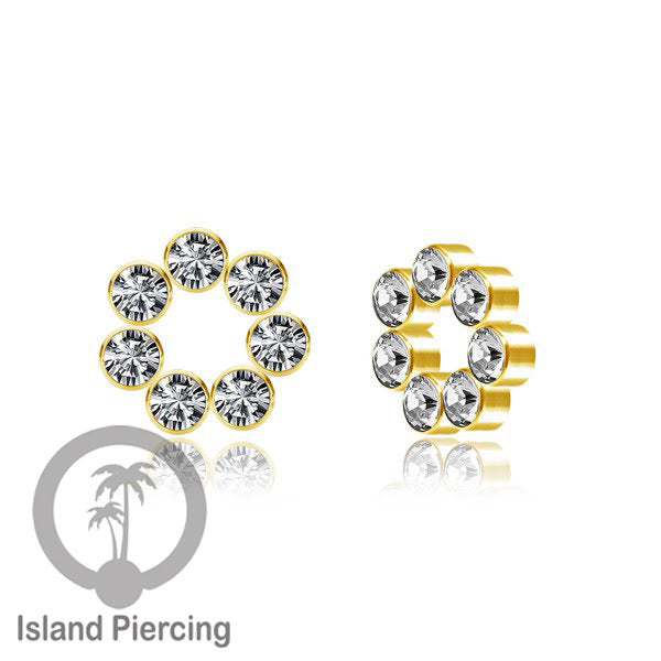 Body Jewelry Charm stainless kristal zirconia biotin tertutup khusus jenis anting hoop dan segment ring.