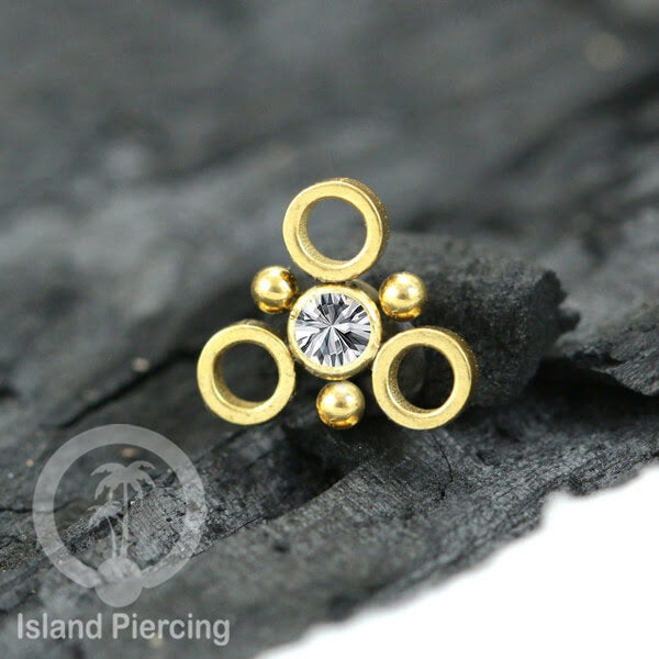 Body Jewelry Charm stainless kristal zirconia biotin tertutup khusus jenis anting hoop dan segment ring.