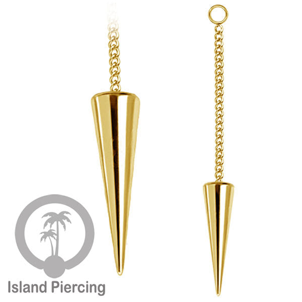 Body Jewelry Charm Chain spike besar untuk Tindik Perhiasan warna gold dan silver