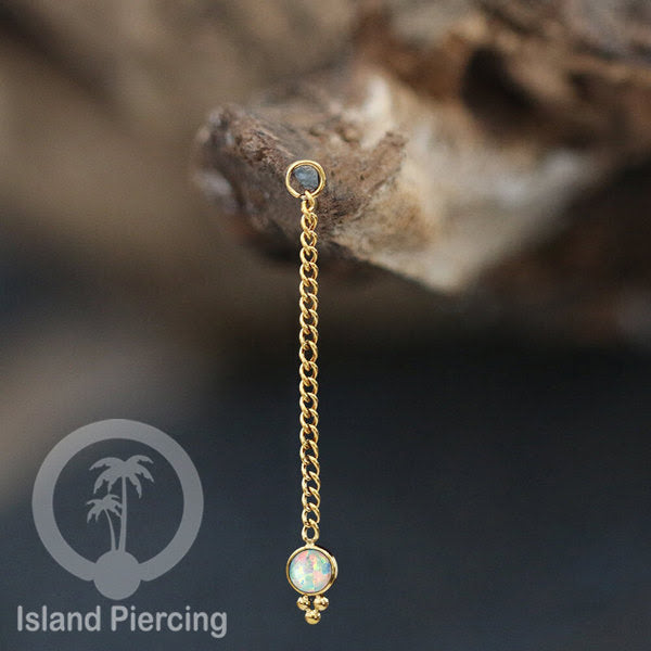 Body Jewelry Charm Chain bisa dekorasi Tindik Perhiasan lain warna gold dengan batu