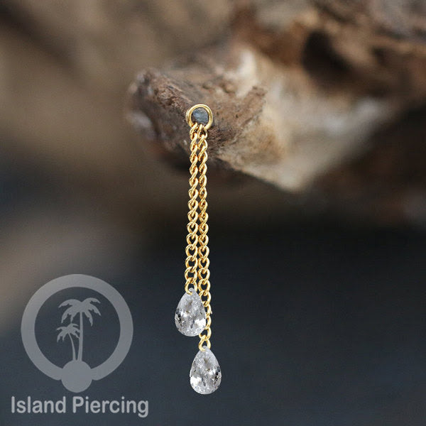 Body Jewelry Charm Chain bisa dekorasi Tindik Perhiasan lain warna silver dengan Zirconia