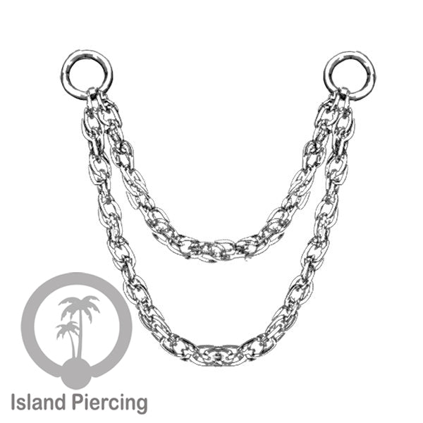 Rantai dekorasi Body Jewelry dan Perhiasan Anting telinga double Connective Chain warna silver