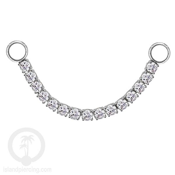 Rantai untuk dekorasi Body Jewelry dan Anting telinga connective chain warna silver dengan kristal