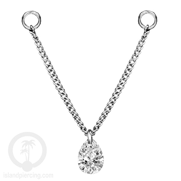 Rantai untuk dekorasi Body Jewelry dan Anting telinga connective chain warna silver dengan kristal