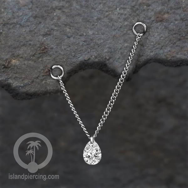 Rantai untuk dekorasi Body Jewelry dan Anting telinga connective chain warna silver dengan kristal
