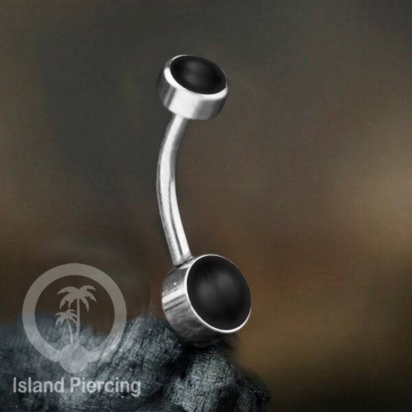 Anting Pusar/Navel Bar warna silver Piercing Jewelry ada pilihan kerang laut atau zirconia bening