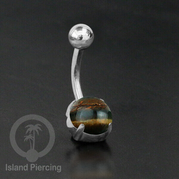 Anting Pusar/Navel Bar warna silver Piercing Jewelry dengan banyak pilihan batu asli