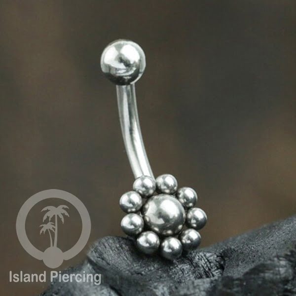 Anting Pusar/Navel Bar warna silver dan gold Piercing Jewelry dari bahan Stainless Steel