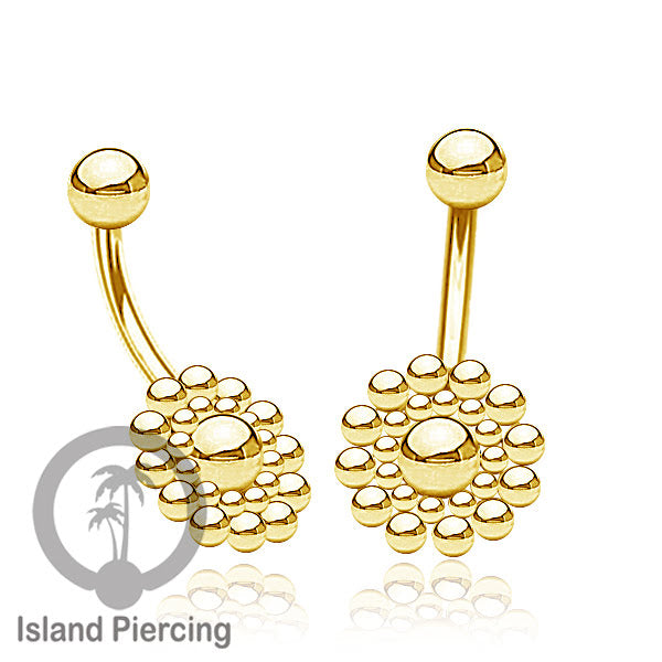 Anting Pusar/Navel Bar warna silver dan gold Piercing Jewelry dari bahan Stainless Steel