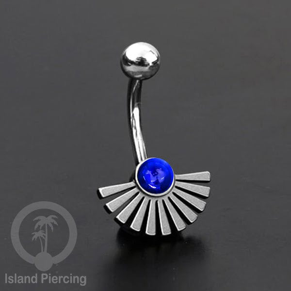 Anting Tindik Pusar/Navel Bar bahan Stainless steel warna silver dengan pilihan warna Resin