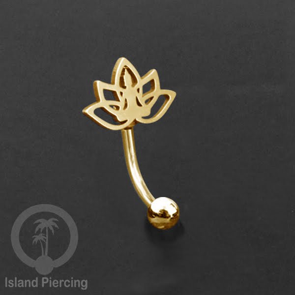 Anting Tindik Pusar Stainless Steel Navel Bar warna silver motif Buddha, Lotus, Kupu Kupu, Bunga...