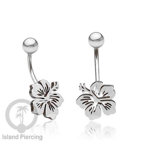 Anting Tindik Pusar Stainless Steel Navel Bar warna silver motif Buddha, Lotus, Kupu Kupu, Bunga...