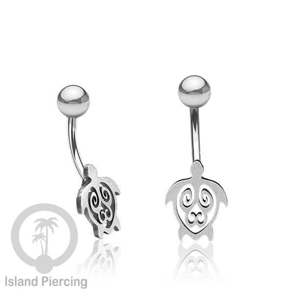 Anting Tindik Pusar Stainless Steel Navel Bar warna silver motif Buddha, Lotus, Kupu Kupu, Bunga...
