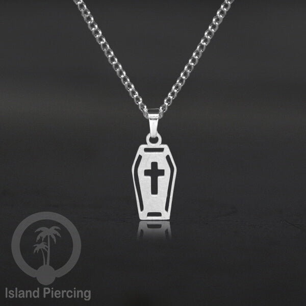 Kalung Stainless Necklace Liontin kecil warna silver motif Ular, Salip, Peti ,Nada, Yogi...