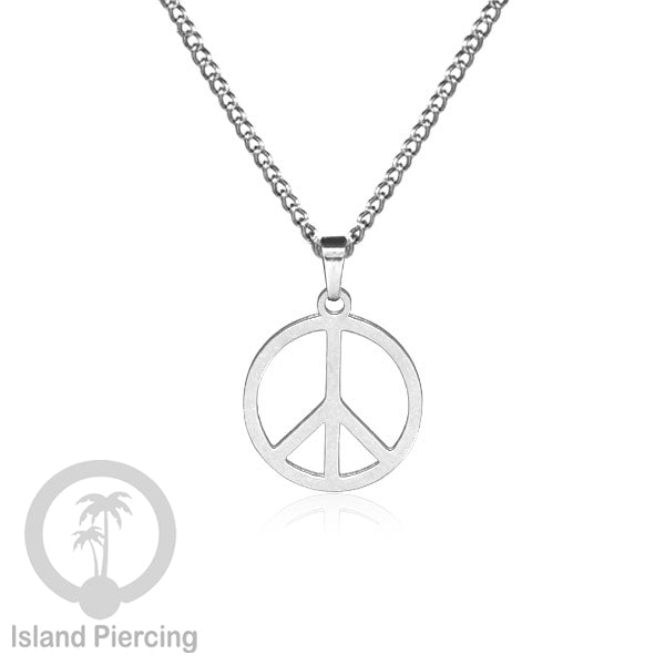 Steel Chain Necklace, kalung stainless Liontin warna Silver. Peace, Anarchy, Spiral, Gecko...