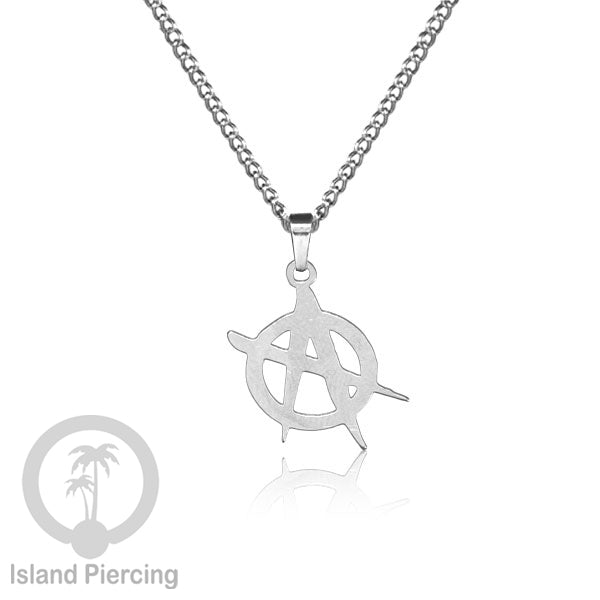 Steel Chain Necklace, kalung stainless Liontin warna Silver. Peace, Anarchy, Spiral, Gecko...