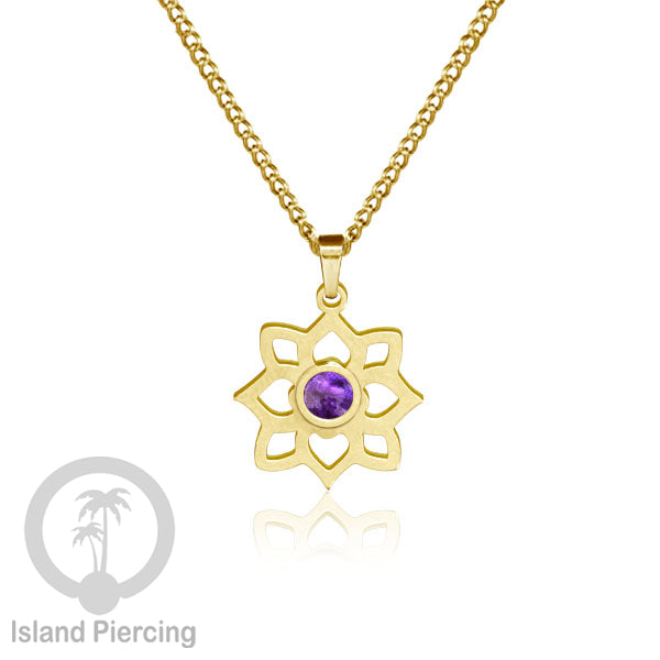 Perhiasan Kalung Stainless warna Gold dengan Liontin kecil Resin, Steel Necklace/Pendant