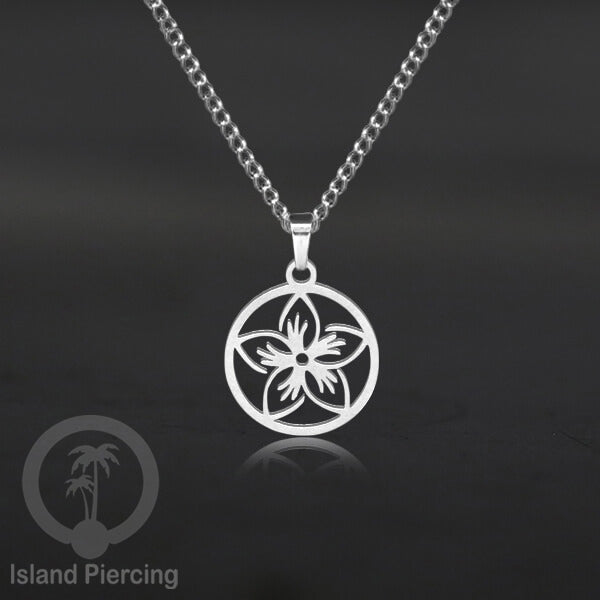Kalung Liontin kecil Stainless warna Silver motif buddha, Flower of life, Bintang. Steel Necklaces