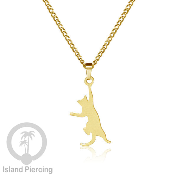 Kalung Liontin manis Stainless warna Gold, motif Mandala, Naga, Hati, Ohm, Kucing, Pentagram, Steel Necklace Charm