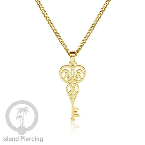 Perhiasan Stainless Kalung Liontin kecil warna Gold motif Bunga, Dragonfly, Kunci, Fairy, Butterfly, Spider