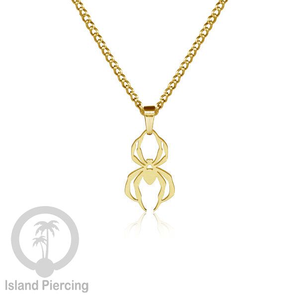 Perhiasan Stainless Kalung Liontin kecil warna Gold motif Bunga, Dragonfly, Kunci, Fairy, Butterfly, Spider