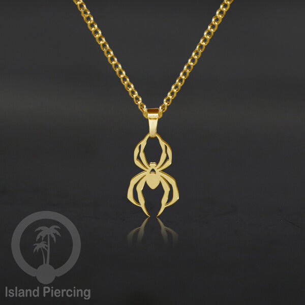 Perhiasan Stainless Kalung Liontin kecil warna Gold motif Bunga, Dragonfly, Kunci, Fairy, Butterfly, Spider