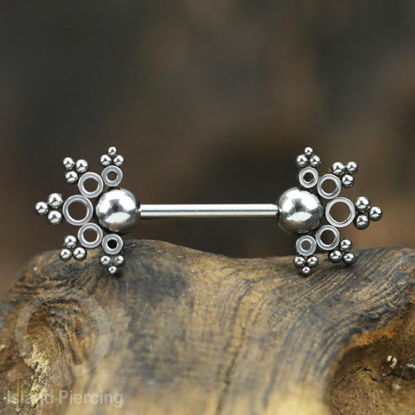 Steel nipple piercing, Steel barbells, Tindik puting berbahan Stainless steel, warna silver.