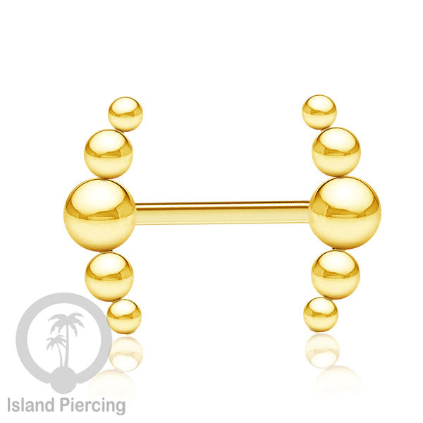 Steel nipple piercing, Steel barbells, Tindik puting berbahan Stainless steel, warna gold.