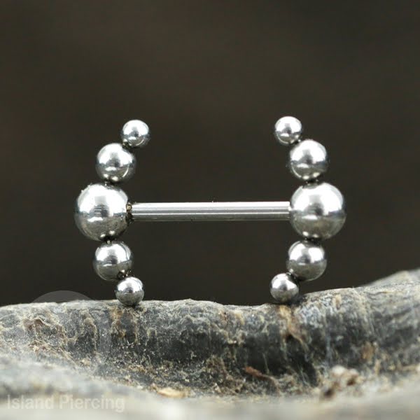 Steel nipple piercing, Steel barbells, Tindik puting berbahan Stainless steel, warna silver.