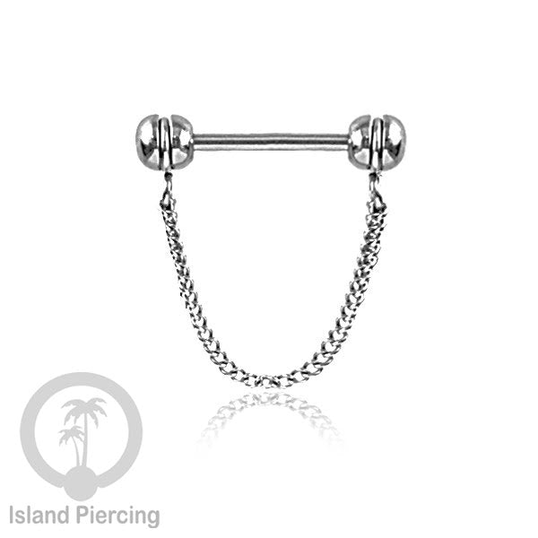 Tindik Puting Stainless dengan banyak model Rantai, warna Silver, Nipple Piercing Jewelry